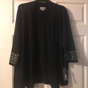 JM Collection Black Cardigan Sweater